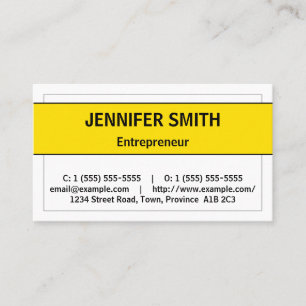 Carte de visite humble et minimaliste