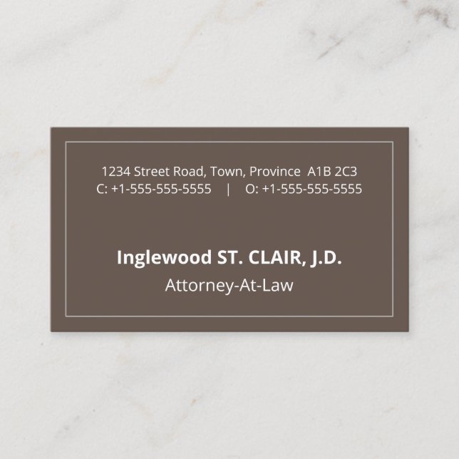 Carte de visite humble, minimaliste, professionnel (Devant)