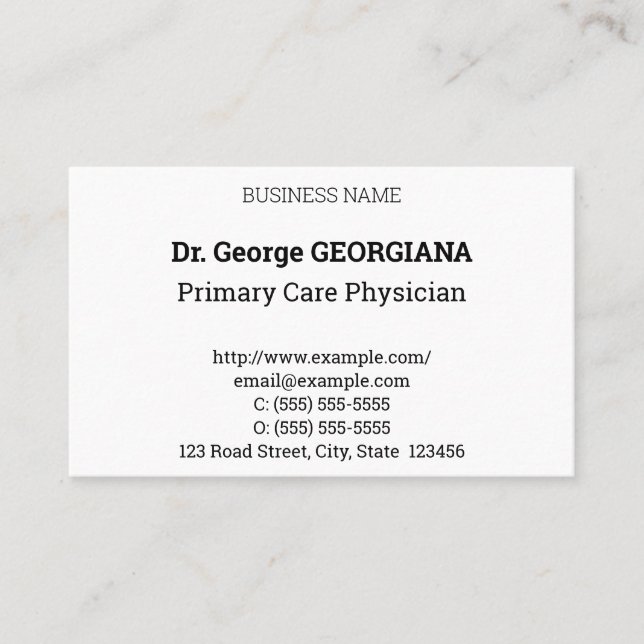 Carte de visite humble, neutre et apper (Devant)