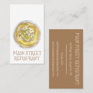 Carte De Visite Hummus Houmous Chickpeas Café Méditerranéen