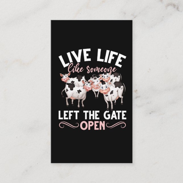 Carte De Visite Humour animal de la ferme de la vache Heifer Plais (Devant)