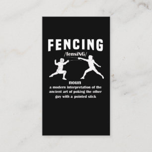 Carte De Visite Humour Fencer d'escrime de sport amusant