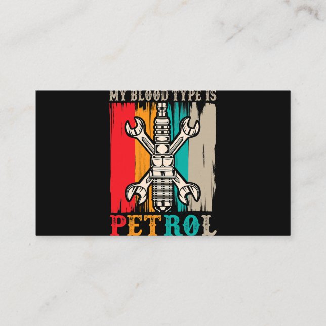 Carte De Visite Humour mécanique automobile course de traction ess (Devant)