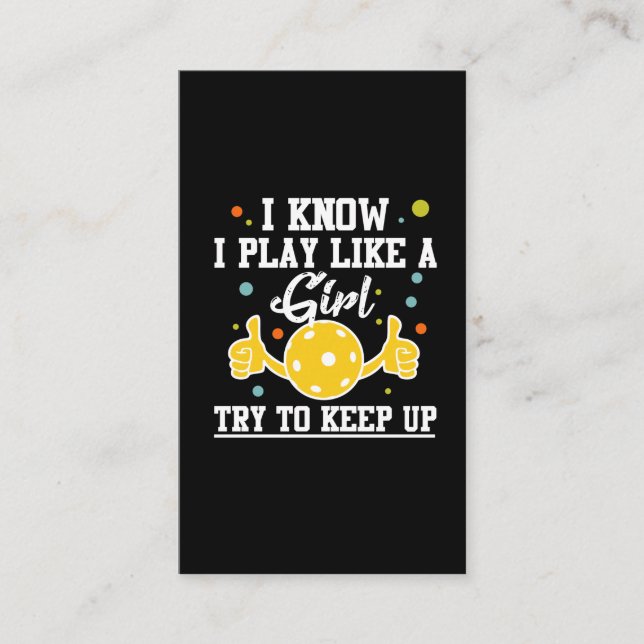 Carte De Visite Humour sportif féminin de basket-ball (Devant)