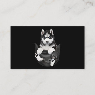 Carte De Visite Husky Sibérien Dans Pocket Puppy