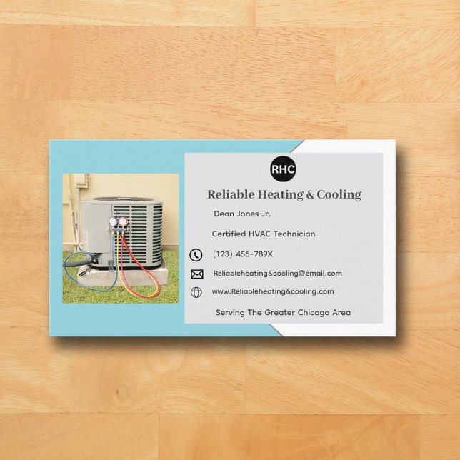 Carte de visite Hvac de refroidissement de l'unité (Blue AC Business Card )