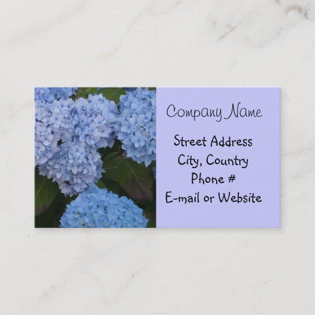 Carte De Visite Hydrangea Bleu Clair (Devant)