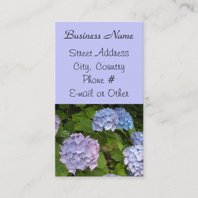 Carte De Visite Hydrangea Mauve Clair (Devant)