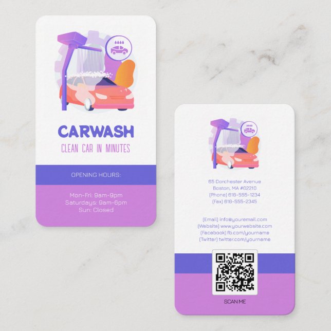Carte De Visite Hydro Car Wash Services | Professionnel (Devant / Derrière)