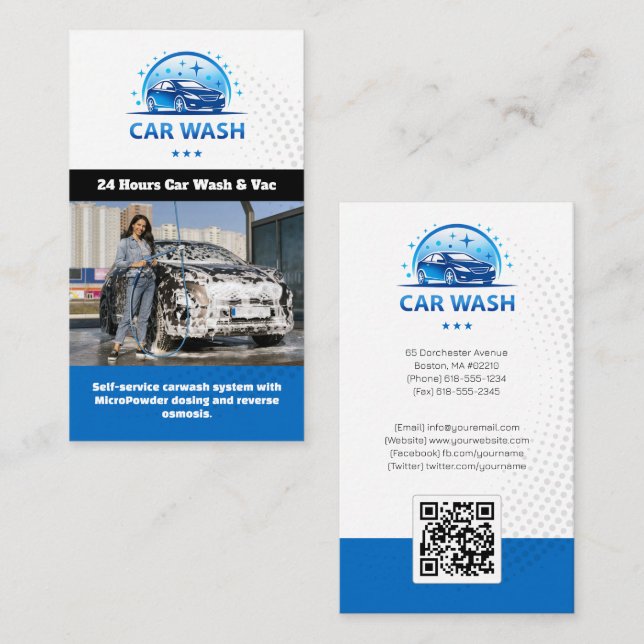 Carte De Visite Hydro Car Wash Services | Professionnel (Devant / Derrière)