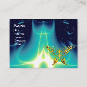 Carte De Visite HYPER BOUTEILLE / VAGUES LÉGÈRES, Aqua Blue, Turqu