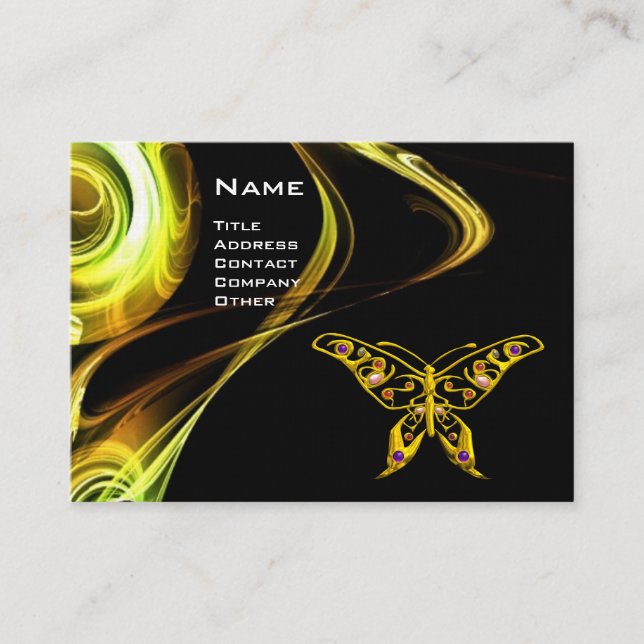 Carte De Visite HYPER BUTTERFLY - brun clair noir blanc (Devant)
