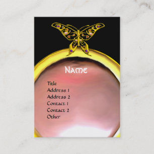 Carte De Visite HYPER BUTTERFLY MONOGRAM perle jaune noir rose