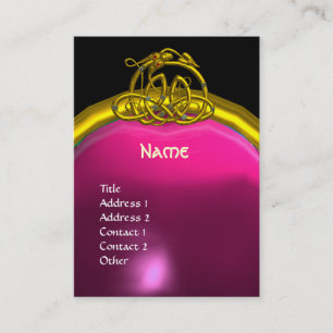 Carte De Visite HYPER DRAGON AMÉTHYST MONOGRAM violet jaune rose