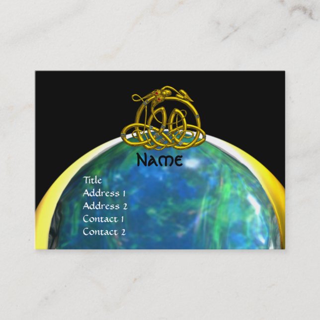 Carte De Visite HYPER DRAGON opale jaune noir bleu (Devant)