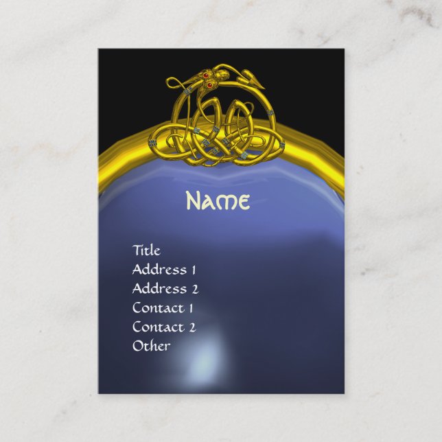 Carte De Visite HYPER DRAGON SAPPHIRE MONOGRAMME bleu noir (Devant)