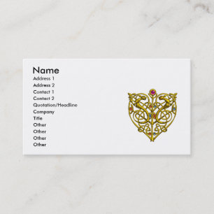 Carte De Visite HYPER VALENTINE Gold Celtic Knot Hearts