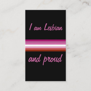Carte De Visite I au Leasbian et Proud Lesbian Flag on Black