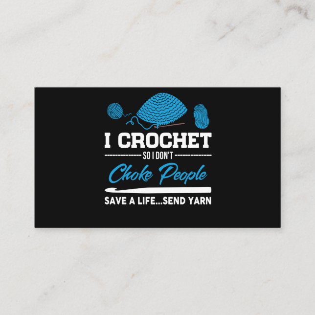 Carte De Visite I Crochet Choke People Save A Life Send Fil (Devant)