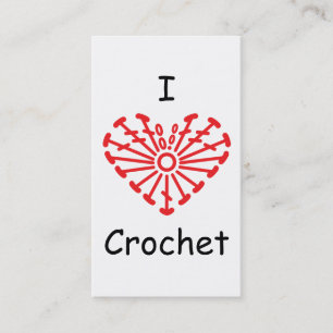 Carte De Visite I crochet de coeur - motif de diagramme de crochet
