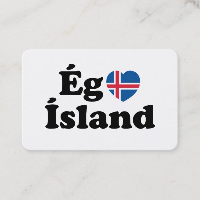 Carte De Visite I Heart (Love) Islande [Ég Elska Ísland] Islandais (Devant)