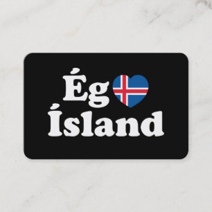 Carte De Visite I Heart (Love) Islande [Ég Elska Ísland] Islandais