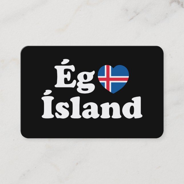 Carte De Visite I Heart (Love) Islande [Ég Elska Ísland] Islandais (Devant)