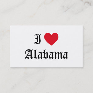 Carte De Visite I Love Alabama