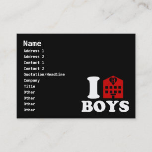 Carte De Visite I Love Hotel Boys