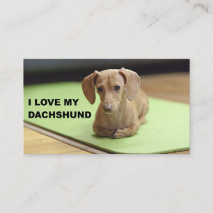 Carte De Visite I Love My Cream Dachshund avec photo