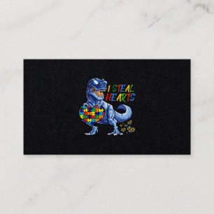 Carte De Visite I Steal Hearts Puzzle Autism Awareness Dinosaurs