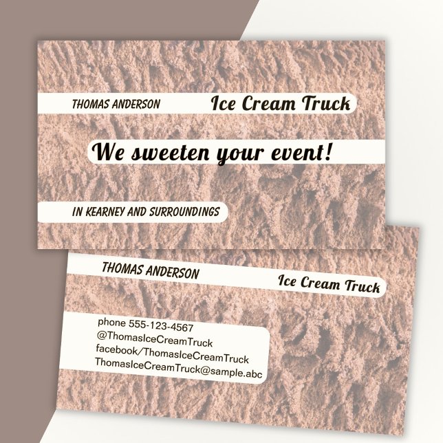 Carte De Visite Ice Cream Choco Design Mix (Créateur téléchargé)