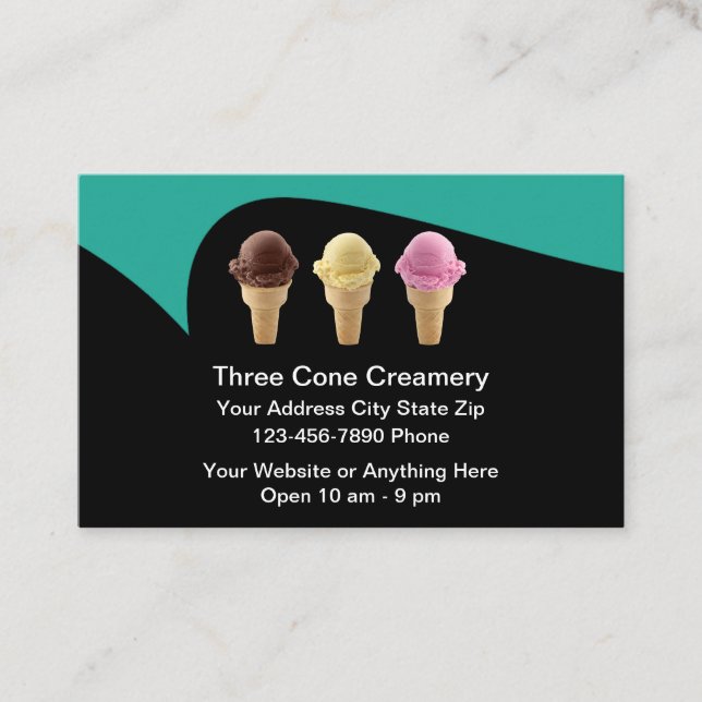 Carte De Visite Ice Cream Shop Modern Trendy  (Devant)