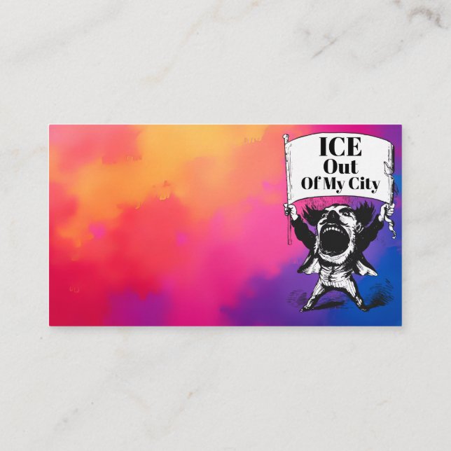 Carte de visite ICE Out of My City (Dos)
