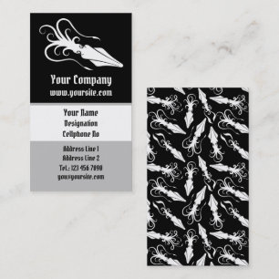 Carte De Visite Icône de calmar blanc vertical