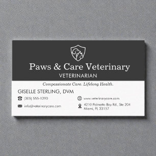 Carte De Visite Icône de chien et chat pour cabinet vétérinaire