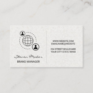 Carte De Visite Icône de communication réseau texture papier
