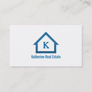 Carte De Visite Icône de courtier immobilier bleu professionnel mo