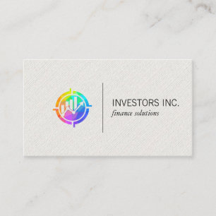 Carte De Visite Icône de croissance financière colorée   Investiss
