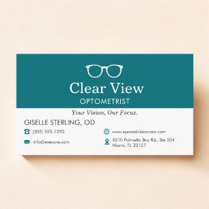 Carte De Visite Icône de lunettes de bureau d'optométriste ophtalm