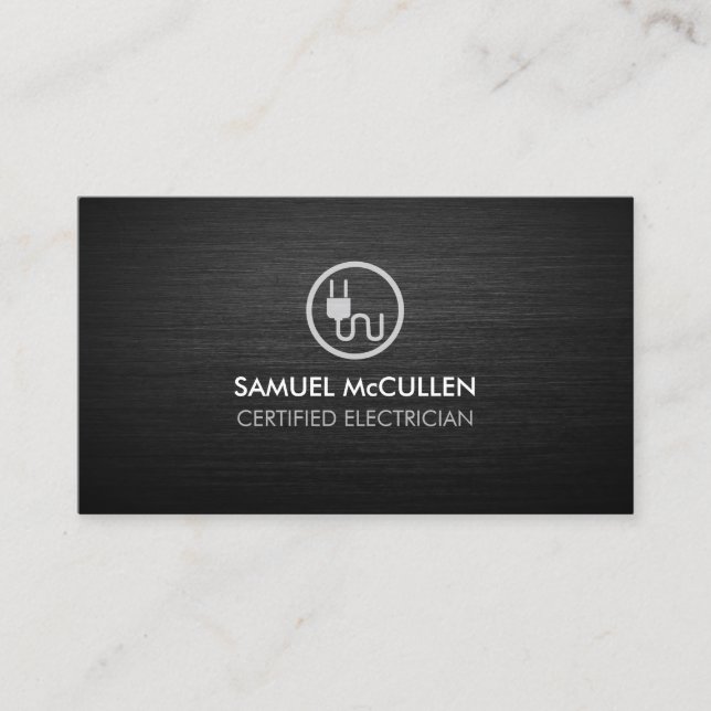 Carte De Visite Icône de prise électrique Électricien  (Devant)