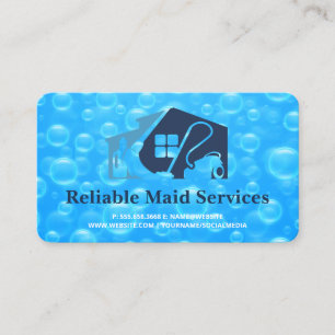 Carte De Visite Icône de service de nettoyage à domicile   Femme d