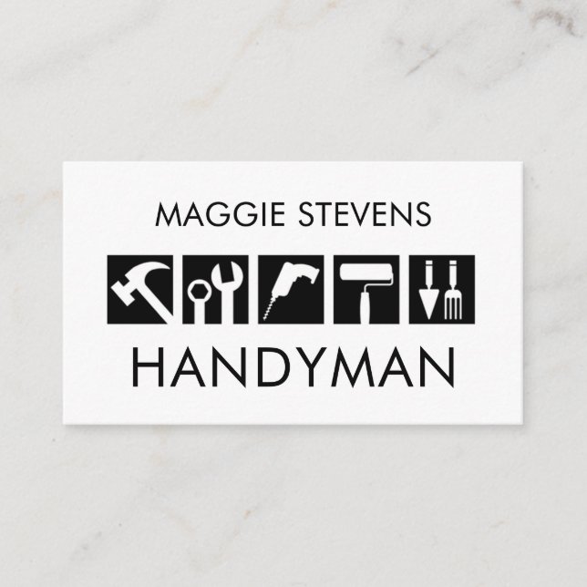 Carte De Visite Icône d'outils de bricoleur créatif (Devant)