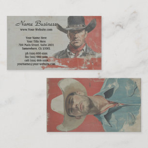 Carte De Visite Icône du Far West : Cowboy Vintage des Années 1950