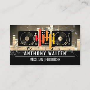 Carte De Visite Icône Equalizer   Tourne-disques   Notes musicales