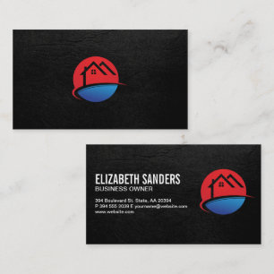 Carte De Visite Icône Immobilier   Black Leather Executive