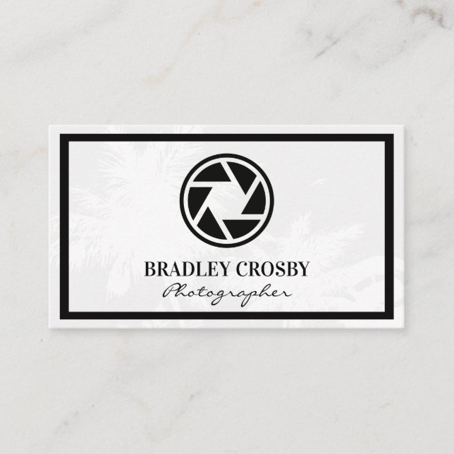 Carte De Visite Icône Lens de la caméra | Arrière - plan des arbre (Devant)