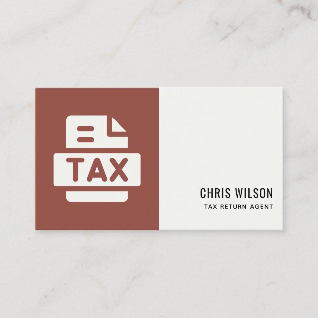 CARTE DE VISITE ICÔNE PRÉPARER DE L'AGENT DE DÉCLARATION DE TAXE M (Devant)