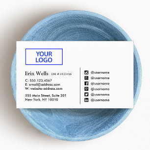 Carte De Visite Icône Professionnel Médias Sociaux Ajouter Votre L