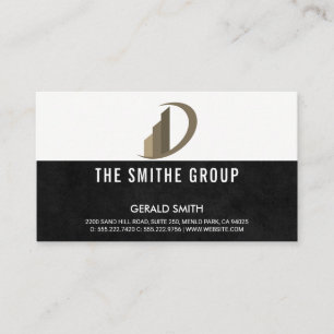 Carte De Visite Icône Réaltor   Texture noire